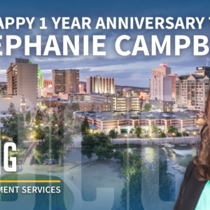 DCG Congratulates Stephanie Campbell for 1 Year with Property Management
