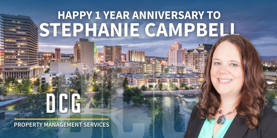 DCG Congratulates Stephanie Campbell for 1 Year with Property Management
