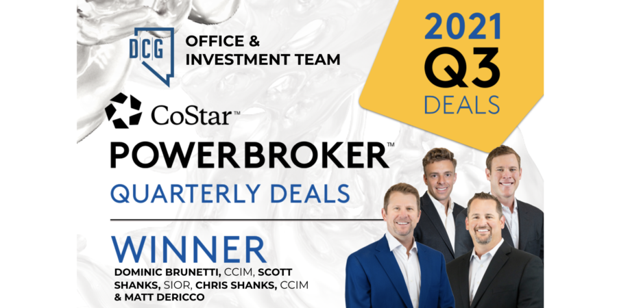 DCG’s Office and Investment Teams Win CoStar’s Q3 2021 Power Broker Quarterly Deals Award